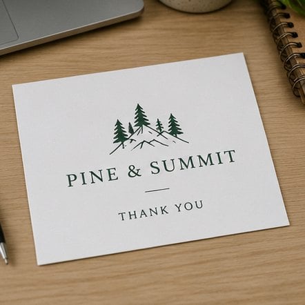 Custom printed thank you card with personalized message