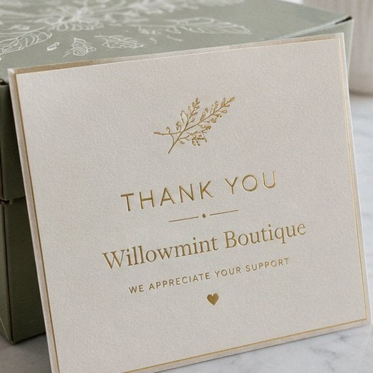 Custom thank you cards — customer photo