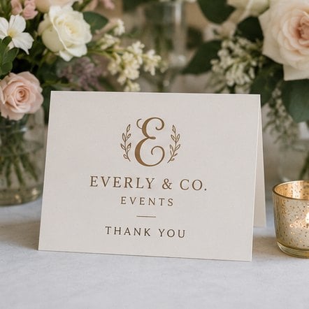 Customized thank you cards for weddings and event planners