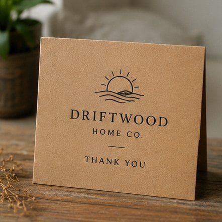 Kraft Thank You Cards with custom branding