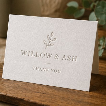 Letterpress Thank You Cards with custom branding