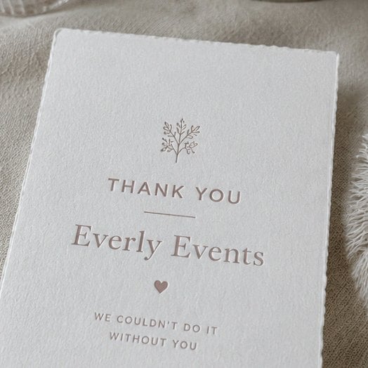 Thank you cards with logo — customer photo