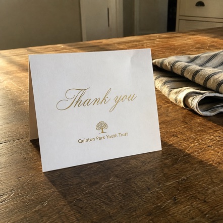 Foil-Stamped Thank You Cards with custom branding