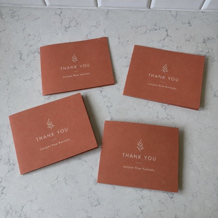 Letterpress Thank You Cards with custom branding
